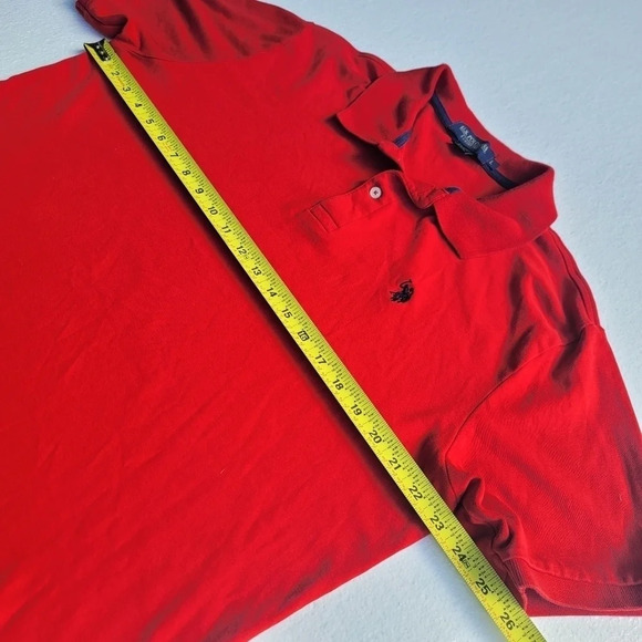 U.S. POLO ASSN. Men's Luxury Feel Red Button Collared Short Sleeve Tee Sz L - Picture 3 of 9